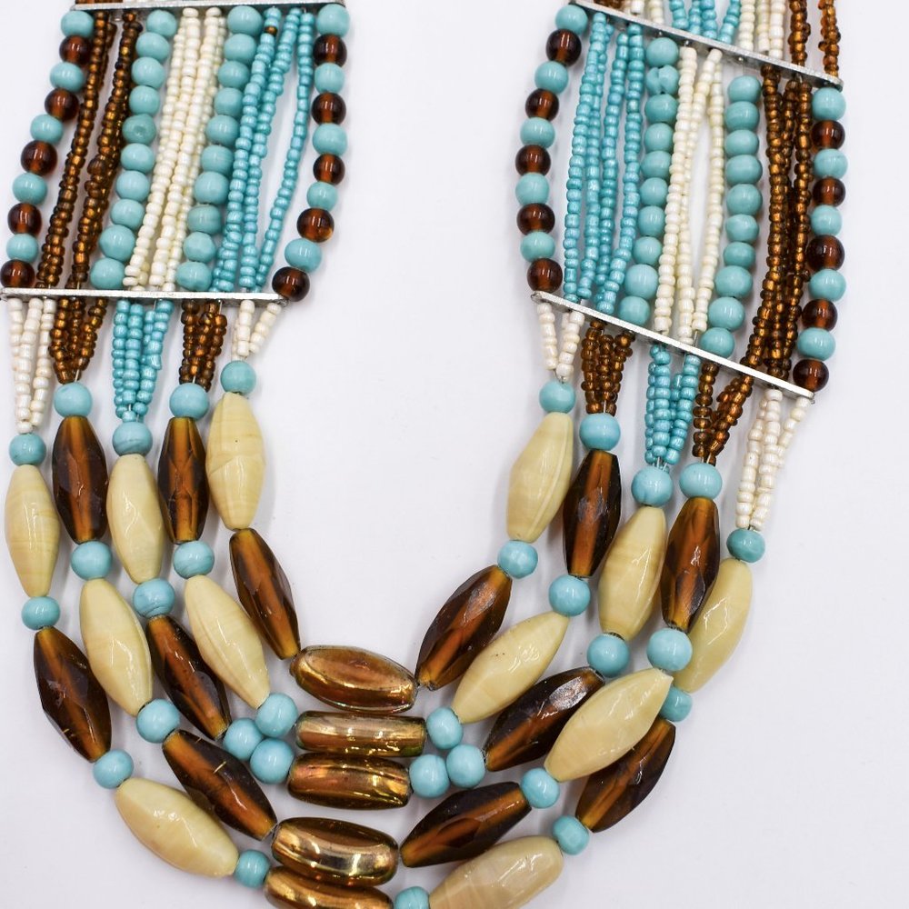 Southwest Seed Bead Multi Strand Necklace
